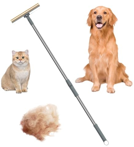 Tierhaarentferner für Teppich, Tierhaarentferner, Teppichrechen, Fusselschaber, Hunde- und Katzenhaarentfernungsbürste, 180° drehbarer Katzen-/Hundehaar-Teppichschaber, Fusselentferner für Teppich,