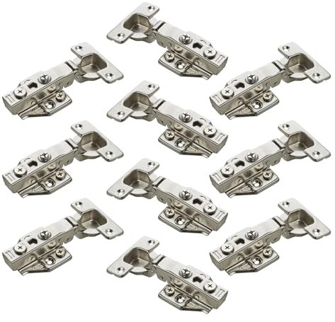 SOTECH 10 pièces SOFT-CLOSE Paumelles à boîtier 110° Butée d'angle T48 avec charnières à boîtier KLIP à montage rapide, plaques de montage avec réglage par excentrique incluses Paumelle à boîtier avec