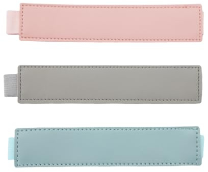 CHEERYMAGIC 3 PCS Elastic Pen Holder for Notebook PU Leather Pen Case Pencil Holder with Elastic Band Pencil Pouch Sleeve for Journal Planners Binders School Stationery Office Supplies A6SJDBT