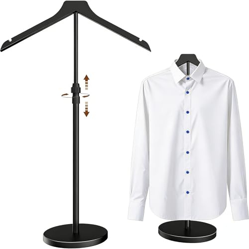 Abiglifty Shirt Display Stand, 20-34 Inch Height Adjustable Mannequin Torso for Vendors Shop, Clothing Display Stand for Clothing Dress Garment Coat Retail (Black)