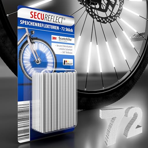 Secureflect Reflectores de radios | Scotchlite 3M original | homologado por StVZO | máxima visibilidad | mayor seguridad de bicicleta | reflexión de 360° – fácil montaje | alternativa a los ojos de