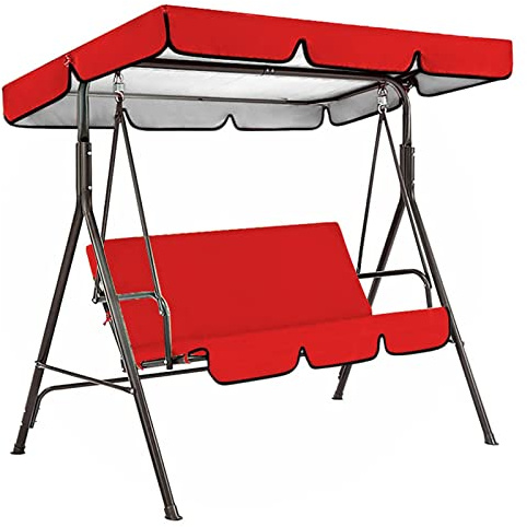 Columpio Hollywood impermeable para exteriores, tela Oxford 210D, rojo, 2/3 plazas, perfecto para terraza, jardín, dimensiones 190 x 132 x 15 cm