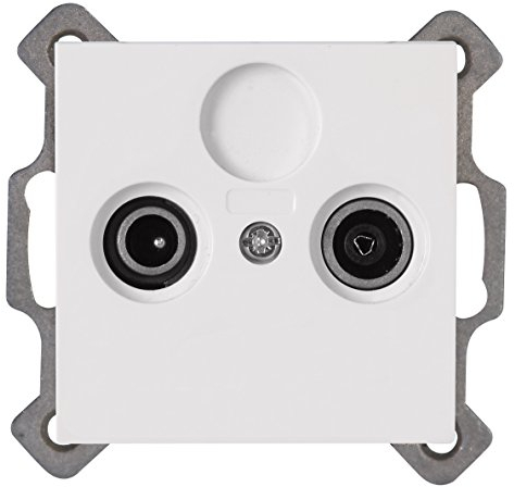 Kopp ATHENIS 3-fach Antennensteckdose - Rein-Weiß - Hochwertige IP20 TV-Kabel-Steckdose - Stilvolle TV/RF Antennendose aus glänzendem Kunststoff - SAT-Dose für alle gängigen Antennensteckdosen