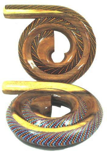 Terrpain Trading Fair Trade Geschnitzte Mangoholz Handgemachtes & Painted Travel Didgeridoo (Devian)