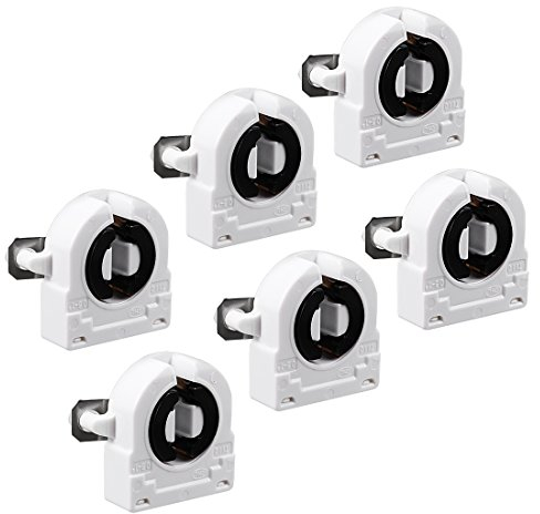 Uxcell 6Pcs T8 Fluorescent Light Holder G13 Base Non-Shunted Tombstone Lamp Socket AC 500V 2A for LED Fluorescent Tube