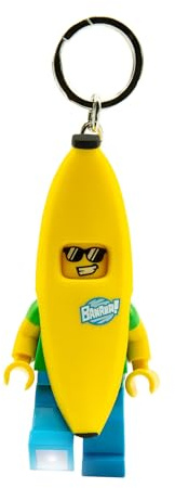 IQ Lego Iconic Banana Man Schlüsselanhänger mit LED-Taschenlampe Spielzeuggeschenke für Kinder - 76 mm große Figur (KE23H) - 2 CR2025 Batterien enthalten