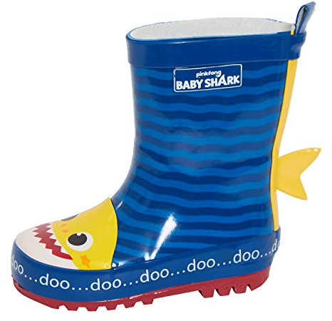 Baby Shark - Botas de agua de goma 3D para niños y niñas, talla, Blue, 10 UK Child