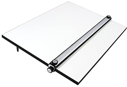 Paintersisters® Zeichenplatte A2+ (51 x 66cm), professionelles Zeichenbrett mit Parallel-Zeichenschiene, Stabiler Kunststoff, transportable Arbeitsfläche