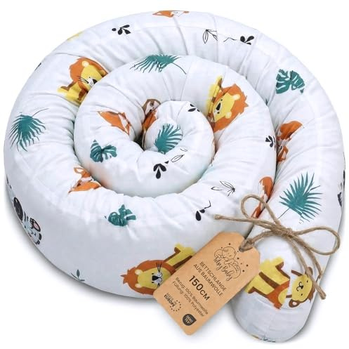 Totsy Baby Cuscino per dormire laterale e per il corpo 150 cm - Cotone Cuscino lungo Decorazione per cameretta bambina e bambino Oeko-Tex Safari