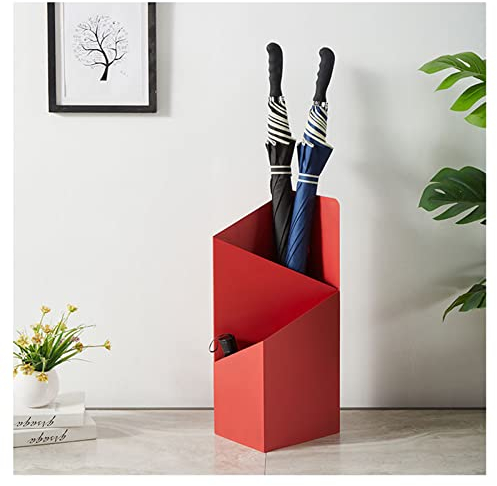 KANNORE Regenschirmhalter mit Abtropfschale, Regenschirmständer, Moderne Einfachheit, doppelschichtiger Regenschirm-Organizer für Flur, Büro, Veranda-Türeingänge (Farbe: Rot)