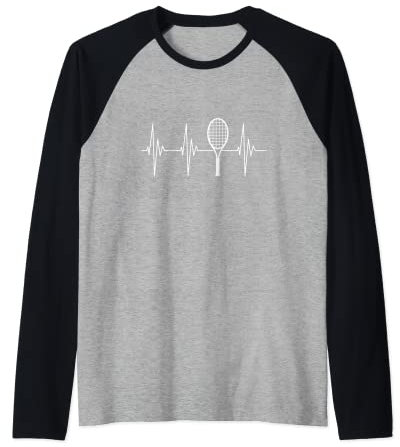 Tennis Heartbeat Pulse Love Tennisspieler Raquet Pulse Line Raglan