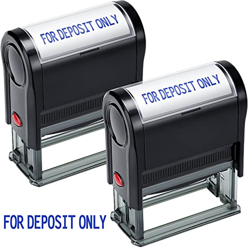 2 Pcs Self Inking Rubber Stamp, Deposit Only Stamps for Checks Ink Office Stamps for Business Message Payable Accounts Office Supplies and Retail Use