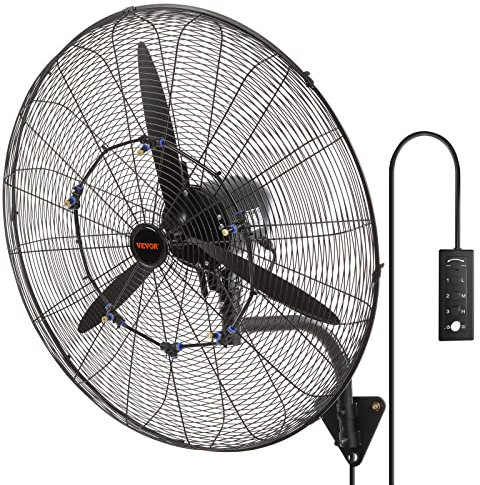 VEVOR Nebelventilator, 74,9 cm, wasserdichter Industrieventilator, 3 Geschwindigkeiten, 9500 CFM, gewerblicher oder privater Ventilator zur Kühlung von Lagerhäusern, Gewächshäusern, Werkstätten