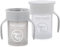 Twistshake 2X 360 Cup | Baby Sippy Cup with 360° Drinking Rim - 230ml | Children's Learning Cup with Handles | Non-Spill Toddler Sippy Cup | BPA-Free | Training Sippy Cup for Kids 6m+ | Grey White