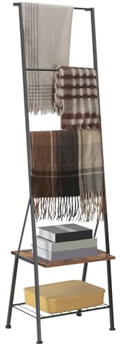 Porte-Serviettes échelle 5 Niveaux, Porte Serviette sur Pied en métal, échelle Porte Serviette pour Serviettes de Bain, vêtements ou journaux