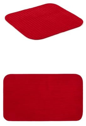 Gözze Badteppich Berlin 2er Set, 50x45 cm + 60x100 cm, Farbe: Bordeaux