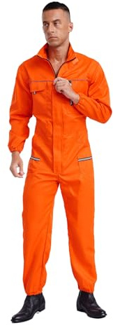 Jan Jean Vuxen arbetsoverall stående krage arbetsoverall långärmad jumpsuit med flera fickor reflekterande ränder onepiece arbetsuniformer
