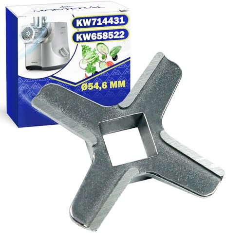 MONTERAL Couteau pour Hachoir a Viande Ø54,6 mm en Acier Inoxydable Possède Le Code d'origine KW658522 KW714431 pour Kenwood - Garantie de 10 Ans