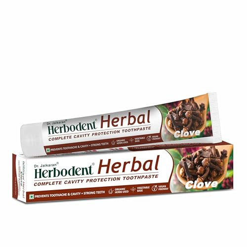 Herbodent® Dentifrice à base de clou de girofle - 185 g - Herbes naturelles - Huile de clou de girofle, baboul, bakoul et plus encore | Dentifrice à usage quotidien