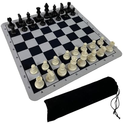 KTUXZCI Scacchiera pieghevole da viaggio, set di scacchi per esterni, che riunisce la famiglia per partite competitive e momenti di divertimento. Gioco di scacchi da viaggio