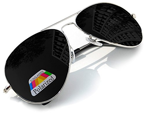 MFAZ Morefaz Ltd Children Polarised Pilot Sunglasses Mirrored Kids Boys Girls Glasses UV400 (Black Silver)
