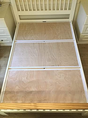 KING SIZE BED BOARD PANELS 9 MM PLYWOOD MATTRESS SUPPORT -3 x 9mm Panels Each Measuring Approx 147cms x 61cms PLEASE SEE 'ABOUT THIS ITEM BELOW' Please check measurments before ordering