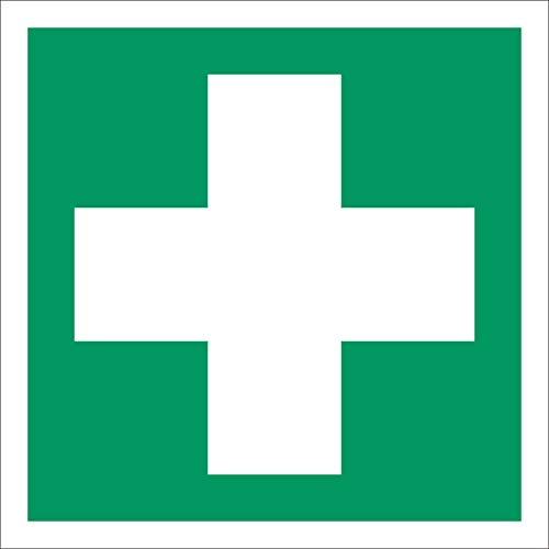 Werbepunkt. Rettungszeichen ASR A1.3 150 x 150 mm, Grün, Lumineszierendes Material, Rettungsschild, Wandmontage, Leuchtend, Exit