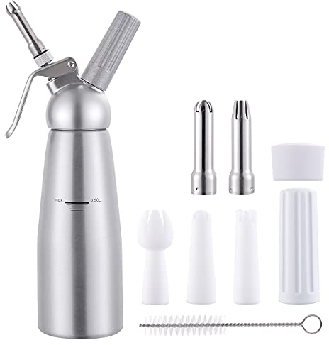0,5 L Sauces Crèmes Chantilly Mousses Chaudes Ou Froides – Tête Démontable – Aluminium Anodisé Ultra Résistant – Ergonomique