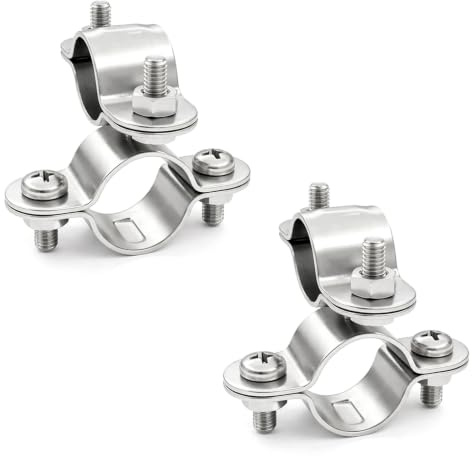 Rörklämmor dubbelklämma klämma slangklämmor – rörklämma dubbel med virvel roterbar 25 mm x 2 stycken för rörfäste rörklämma rör av rostfritt stål V2A av PRIOstål