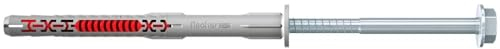 fischer 562184 DuoXpand Rahmenbefestigung, Wandanker, 8 mm x 120 mm, Sechskantschraube, Rot & Grau, 4 Stück