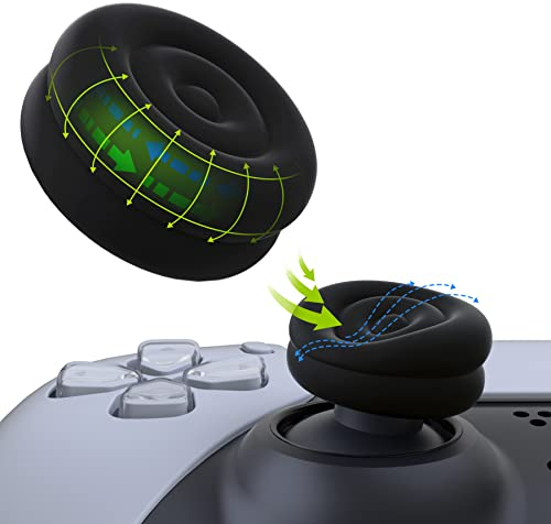 playvital Capuchon Joystick pour ps5 Manette Grip Caps pour ps4,Joystick Protection pour Xbox Series X S/Xbox One/Elite Series 2,Thumbs Cushion Caps Cover Stick pour Nintendo Switch Pro-Noir