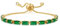 GAUEIOUR Green Women's Tennis Bracelet,Fashionable Adjustable Copper Bracelet, 18K Gold-Plated Sparkling Green Zircon Jewelry,Suitable for Women's Jewelry Gifts