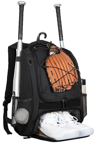 Bolsa de béisbol para niños, mochila de béisbol con compartimento para zapatos, bolsa de bate de béisbol de gran capacidad para cascos, zapatos, murciélagos, perfecta para competición