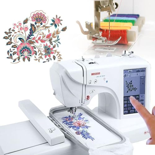 YANGYMM Machine à Broder éLectrique, Machine à Coudre Automatique, InformatiséE, 210 Lettres IntéGréEs et 30 Bordures de Motifs, Zone de Broderie 4 X 9,2 et éCran LCD, pour VêTements De Maison