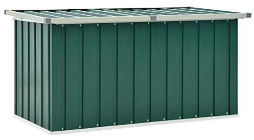 Festnight Baule da Esterno Box Giardino Contenitore da Esterno Verde 129x67x65 cm