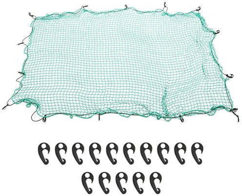 Cargo Net for Pickup Truck Bed with 15 PCS Hook 2m x 3m/6.5ft x 10ft Heavy Duty Luggage Bungee Net for Car Boat SUV Van Trailer Snowmobile Secure Loads