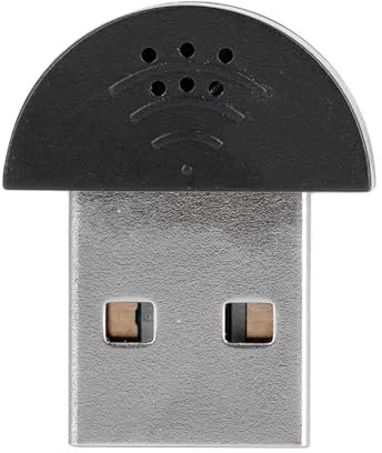 Ouitble Mini-Mikrofon USB 2.0 Mikrofon Sprachmikrofon Audio MIC Adapter Plug-and-Play für PC Laptop und Desktop-Computer (Schwarz)