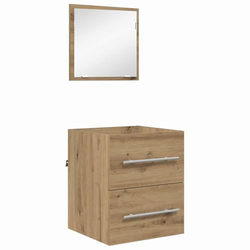 vidaXL Armario de baño marrón, Acabado en Roble Artesanal, Hecho de Madera compacta. Mide 41 x 38.5 x 48 cm. Tiene pomos de Barra y Varios Compartimentos de Almacenamiento. Su diseño Rectangular es