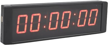 ZASCHMOY Minuterie de Course LED 1,5 Pouces, Affichage Rouge à 6 Chiffres pour Les événements de Course et la Salle de Sport, Fonctions Compte à Rebours/Compte à Rebours avec Télécommande Chronomètre
