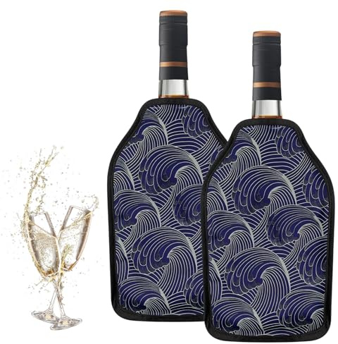 Vinkylare manschett, 2 stycken kylmanschett, champagneflaska, kylmanschett, vin, återanvändbar flaskkylare, manschett för vin, champagne, perfekt för utomhus, picknick, resor, trädgård, hem