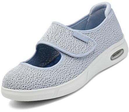 Mertmliy Chaussure Femmes Diabétiques Chaussur Décontractées D'été en Respirante Chaussure Oignons Hallux Valgus Santé Réglables Antidérapante Chaussur Seniors Pieds Gonflés
