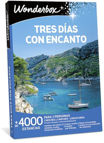 WONDERBOX - Caja Regalo Tres Días Con Encanto - Parejas Regalos Ideales Para Escapar De La Rutina Diaria. Ideas Regalo Mujer, Ideas Regalo Original Hombre, Ideas Regalos