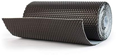 DQ-PP WANDANSCHLUSSBAND | Länge 5m | Breite 300mm | Dunkelbraun RAL 8019 | hochwertiges Aluminium und Butyl | Selbstklebend | Dach Kaminanschlussband 3D Struktur Dachabdeckung Aluminiumband