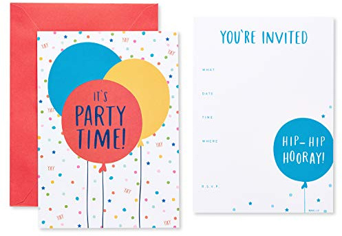 American Greetings Party Invitations and Envelopes Perfect for any Birthday or Special Occasion, Multi Color Balloons (25-Count)