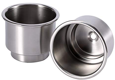 Delaman Stainless Steel Cup Holder, Drink Bottle Storage for Car Marine Boat RV Camper Opening Beverage Mount Portabottiglie In Acciaio Inossidabile Auto Portabevande Portabicchieri Titolare 2pcs