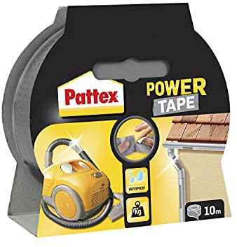 Pattex Power Tape, Reparaturband mit ausgezeichneter Haftkraft, kräftiges Klebeband in Silber, dreischichtiges Wasserband, Rolle 48mmx10m