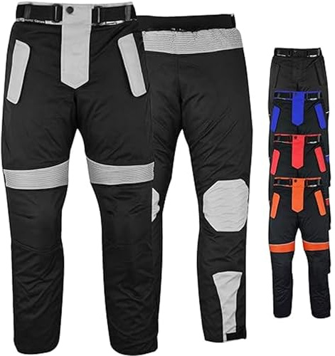 German Wear Motorradhose Herren mit 2CE Protektoren aus 600D Cordura Textil Hose Winddicht wasserabweisend mit herausnehmbarem waschbarem Thermofutter elastischem Bund und Verbindungsreißverschluss