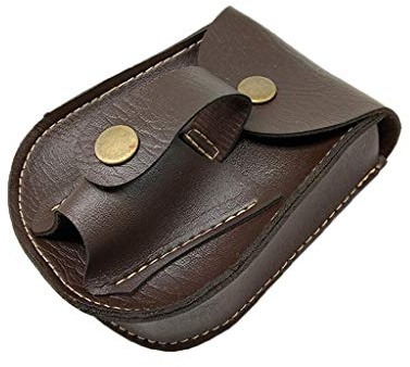 cdhgsh Fait à la Main en Cuir 2 en 1 Chasse Fronde catapulte Billes en Acier roulements Sac Pochette étui Porte-Sac Banane Marron