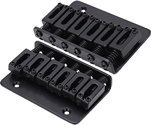 Elgitarr bro Tremolo systemset, full block ST gitarr Tremolo Bridge pop in arm 5 skruvar eller 6-strängad Strat gitarr bakstycke ersättning (svart)