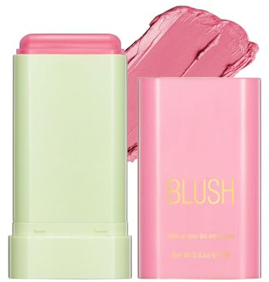 FYEBOO Multi-Use Makeup Blush Stick, Cream Blush Stick, Tinted Solid Moisturizer Stick for Cheek & Eyes & Lips, Waterproof Natural Nude Makeup, Suitable for All Skin (1#Shy Pink)